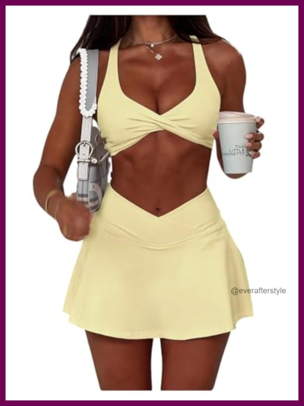 Milumia 2 Piece Workout Tennis Skort Set Sports Bra Tank Top Women's Athletic